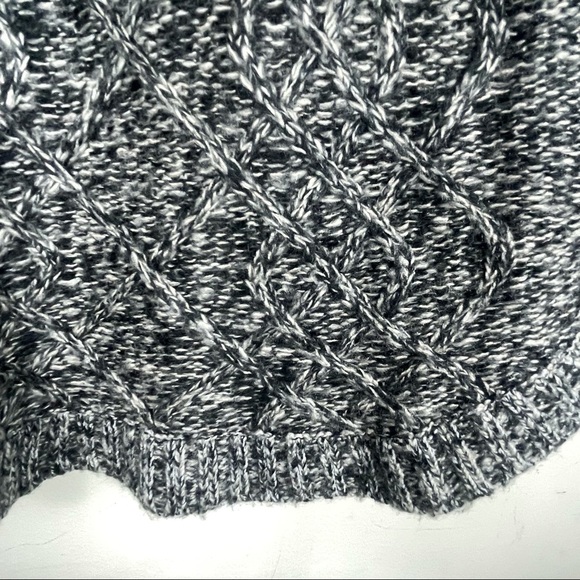 Verve Ami Black and White Cowl Neck Cable Knit Sweater Size M - Picture 6 of 8